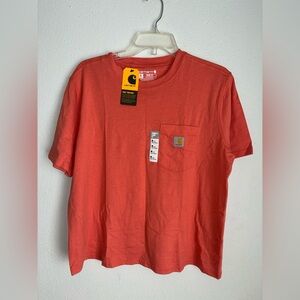 Carhartt Women’s Loose Fit Pocket Coral Short Sleeve Tee size Medium NWT